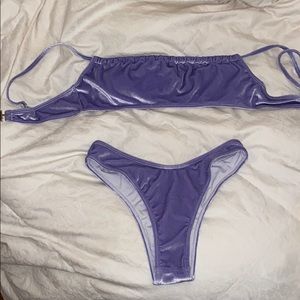 purple velvet bikini